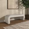 SAFAVIEH Couture Collection Caralynn Mid-Century Modern Ivory Boucle Bench (Fully Assembled)