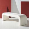 SAFAVIEH Couture Collection Caralynn Mid-Century Modern Ivory Boucle Bench (Fully Assembled)