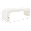 SAFAVIEH Couture Collection Caralynn Mid-Century Modern Ivory Boucle Bench (Fully Assembled)