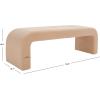 SAFAVIEH Couture Collection Caralynn Mid-Century Modern Tan Faux Lamb’s Wool Bench (Fully Assembled)