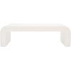 SAFAVIEH Couture Collection Caralynn Mid-Century Modern White Faux Lamb’s Wool Bench (Fully Assembled)