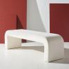 SAFAVIEH Couture Collection Caralynn Mid-Century Modern White Faux Lamb’s Wool Bench (Fully Assembled)