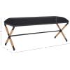 SAFAVIEH Couture Collection Carmelo Coastal Black Linen Hemp Wrapped Bench(Black)
