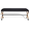 SAFAVIEH Couture Collection Carmelo Coastal Black Linen Hemp Wrapped Bench(Black)