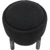 SAFAVIEH Couture Collection Clarabella Ivory Boucle/Black Round Upholstered Footrest Ottoman (Fully Assembled)(Black)