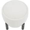 SAFAVIEH Couture Collection Clarabella Ivory Boucle/Black Round Upholstered Footrest Ottoman (Fully Assembled)(Ivory/Black)