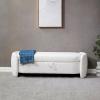 SAFAVIEH Couture Collection Danianna Light Brown Boucle Storage Ottoman (Fully Assembled)(Ivory)
