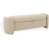 SAFAVIEH Couture Collection Danianna Light Brown Boucle Storage Ottoman (Fully Assembled)(Oatmeal)