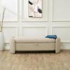 SAFAVIEH Couture Collection Danianna Light Brown Boucle Storage Ottoman (Fully Assembled)(Oatmeal)