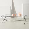 SAFAVIEH Couture Collection Debbie Brass Metal Rectangle Coffee Table (Fully Assembled)(Silver)