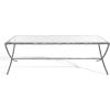 SAFAVIEH Couture Collection Debbie Brass Metal Rectangle Coffee Table (Fully Assembled)(Silver)