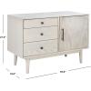 SAFAVIEH Couture Collection Elissa Mid-Century White Wash Small Entertainment Media Stand (Fits up to a 45″ Flatscreen TV)(White Washed)