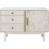 SAFAVIEH Couture Collection Elissa Mid-Century White Wash Small Entertainment Media Stand (Fits up to a 45″ Flatscreen TV)(White Washed)