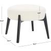 SAFAVIEH Couture Collection Emilynn Scandinavian Ivory Faux Shearling/Black Ottoman (Fully Assembled)