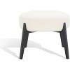 SAFAVIEH Couture Collection Emilynn Scandinavian Ivory Faux Shearling/Black Ottoman (Fully Assembled)