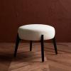 SAFAVIEH Couture Collection Emilynn Scandinavian Ivory Faux Shearling/Black Ottoman (Fully Assembled)