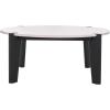 SAFAVIEH Couture Collection Garcia Natural Solid Wood/White Marble Top Round Coffee Table(Black/White)