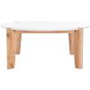 SAFAVIEH Couture Collection Garcia Natural Solid Wood/White Marble Top Round Coffee Table(Natural/White)