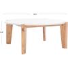 SAFAVIEH Couture Collection Garcia Natural Solid Wood/White Marble Top Round Coffee Table(Natural/White)