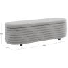 SAFAVIEH Couture Collection Jaymie Camel/Black Oval Faux Vegan Leather Storage Bench Lift Top for Bedroom Living Room(Dark Grey/Black)
