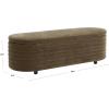 SAFAVIEH Couture Collection Jaymie Camel/Black Oval Faux Vegan Leather Storage Bench Lift Top for Bedroom Living Room(Dark Olive/Black)