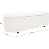 SAFAVIEH Couture Collection Jaymie Contemporary Ivory Boucle/Black Oval Storage Bench