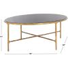 SAFAVIEH Couture Collection Jessa Silver Metal Oval Coffee Table (Fully Assembled)(Brass/Black)