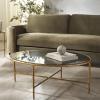 SAFAVIEH Couture Collection Jessa Silver Metal Oval Coffee Table (Fully Assembled)(Brass/Black)
