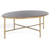 SAFAVIEH Couture Collection Jessa Silver Metal Oval Coffee Table (Fully Assembled)(Brass/Black)