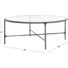 SAFAVIEH Couture Collection Jessa Silver Metal Oval Coffee Table (Fully Assembled)(Silver)