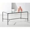 SAFAVIEH Couture Collection Jessa Silver Metal/Glass Top Rectangle Coffee Table (Fully Assembled)(Black)