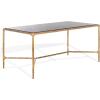 SAFAVIEH Couture Collection Jessa Silver Metal/Glass Top Rectangle Coffee Table (Fully Assembled)(Brass/Black)