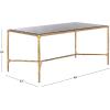 SAFAVIEH Couture Collection Jessa Silver Metal/Glass Top Rectangle Coffee Table (Fully Assembled)(Brass/Black)