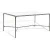 SAFAVIEH Couture Collection Jessa Silver Metal/Glass Top Rectangle Coffee Table (Fully Assembled)(Silver)