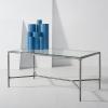 SAFAVIEH Couture Collection Jessa Silver Metal/Glass Top Rectangle Coffee Table (Fully Assembled)(Silver)