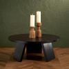 SAFAVIEH Couture Collection Julianna Mid-Century Modern Black Round Coffee Table(Black)