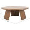 SAFAVIEH Couture Collection Julianna Mid-Century Modern Black Round Coffee Table(Rustic Oak)
