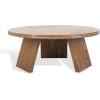 SAFAVIEH Couture Collection Julianna Mid-Century Modern Black Round Coffee Table(Rustic Oak)