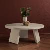 SAFAVIEH Couture Collection Julianna Mid-Century Modern Black Round Coffee Table(White Washed)