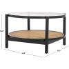 SAFAVIEH Couture Collection Karyna Natural Solid Wood Rattan/Glass Coffee Table(Black/Natural)