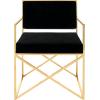 SAFAVIEH Couture Collection Kian Gold and Black Velvet Directors Chair(Black / Gold)