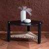 SAFAVIEH Couture Collection Macianna Black Woven Shelf Round Coffee Table