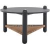 SAFAVIEH Couture Collection Macianna Black Woven Shelf Round Coffee Table