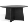 SAFAVIEH Couture Collection Madilynn Black Solid Wood Round Coffee Table(Black)