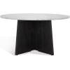 SAFAVIEH Couture Collection Madilynn Black Solid Wood Round Coffee Table(Black/Light Grey)