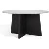 SAFAVIEH Couture Collection Madilynn Black Solid Wood Round Coffee Table(Black/Light Grey)