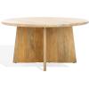 SAFAVIEH Couture Collection Madilynn Black Solid Wood Round Coffee Table(Natural)