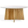SAFAVIEH Couture Collection Madilynn Black Solid Wood Round Coffee Table(Natural/Light Grey)