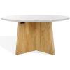 SAFAVIEH Couture Collection Madilynn Black Solid Wood Round Coffee Table(Natural/Light Grey)