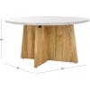 SAFAVIEH Couture Collection Madilynn Black Solid Wood Round Coffee Table(Natural/Light Grey)
